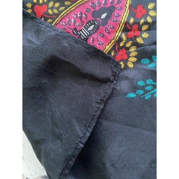 Vintage 1970s Square Diane von Furstenberg Silk Scarf Vibrant Black Multi 42" - Picture 8 of 16